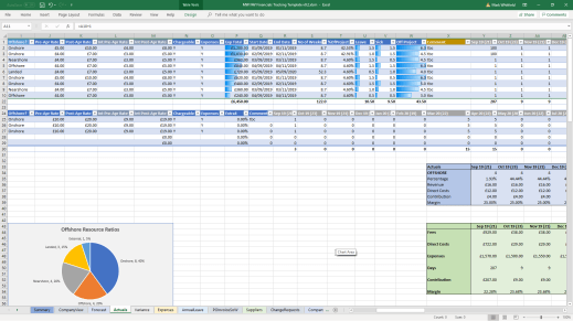 mark whitfield project financials forecast actuals variance expenses 4b