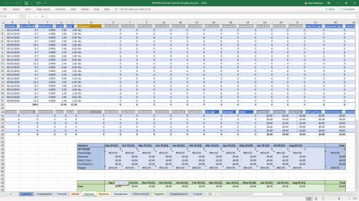 mark whitfield project financials forecast actuals variance expenses 5b