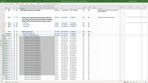 mark whitfield project plan template agile daily stand up 7