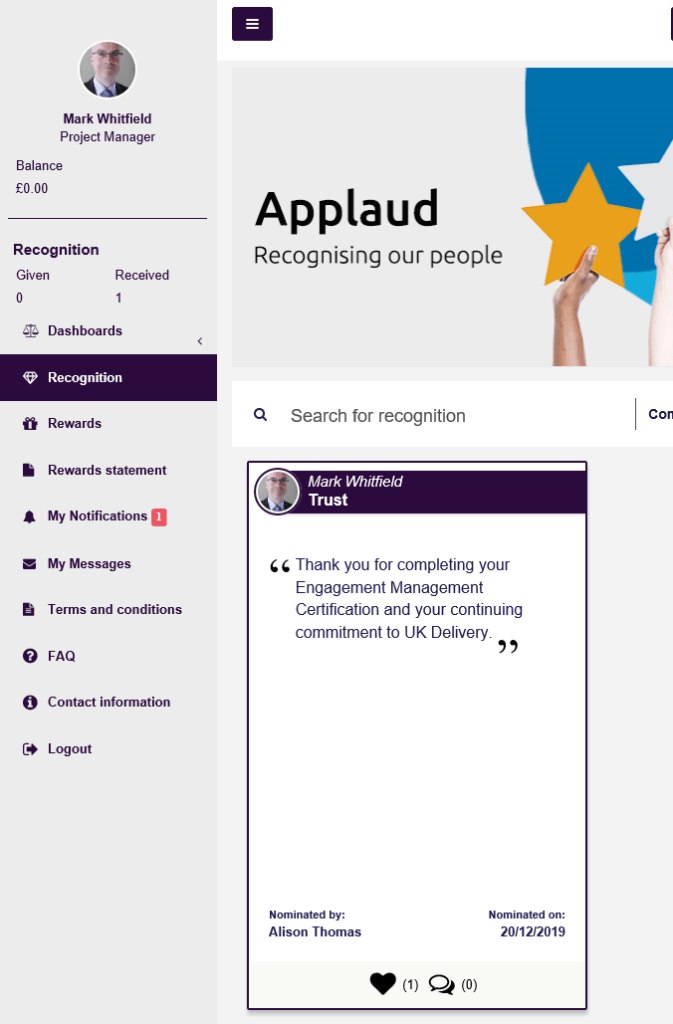 mark whitfield project manager capgemini applaud 20122019 mark whitfield