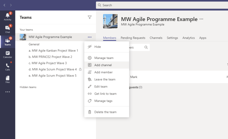 Project Planner Using Teams Example Using the FREE MS Teams Planner App to deliver projects – PROject Templates
