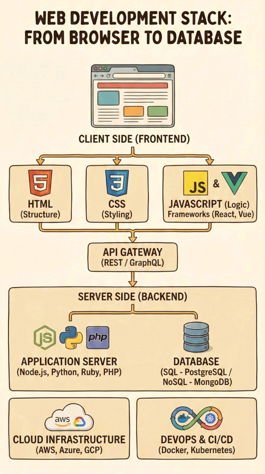 Web Development Stack from Browser to Database – PROject Templates