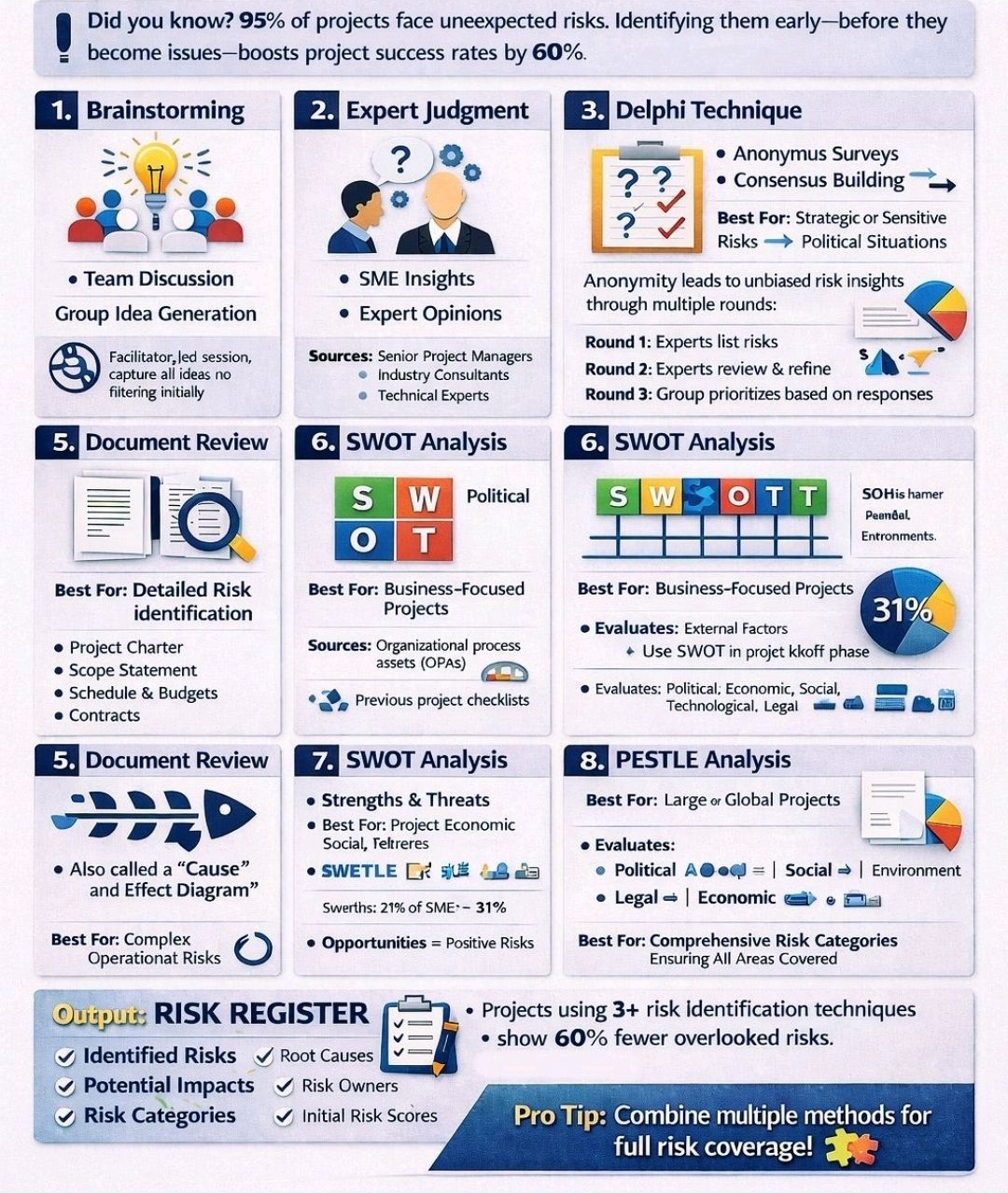 project risk management and reduction risk... Project Risk Identification Techniques – PROject Templates