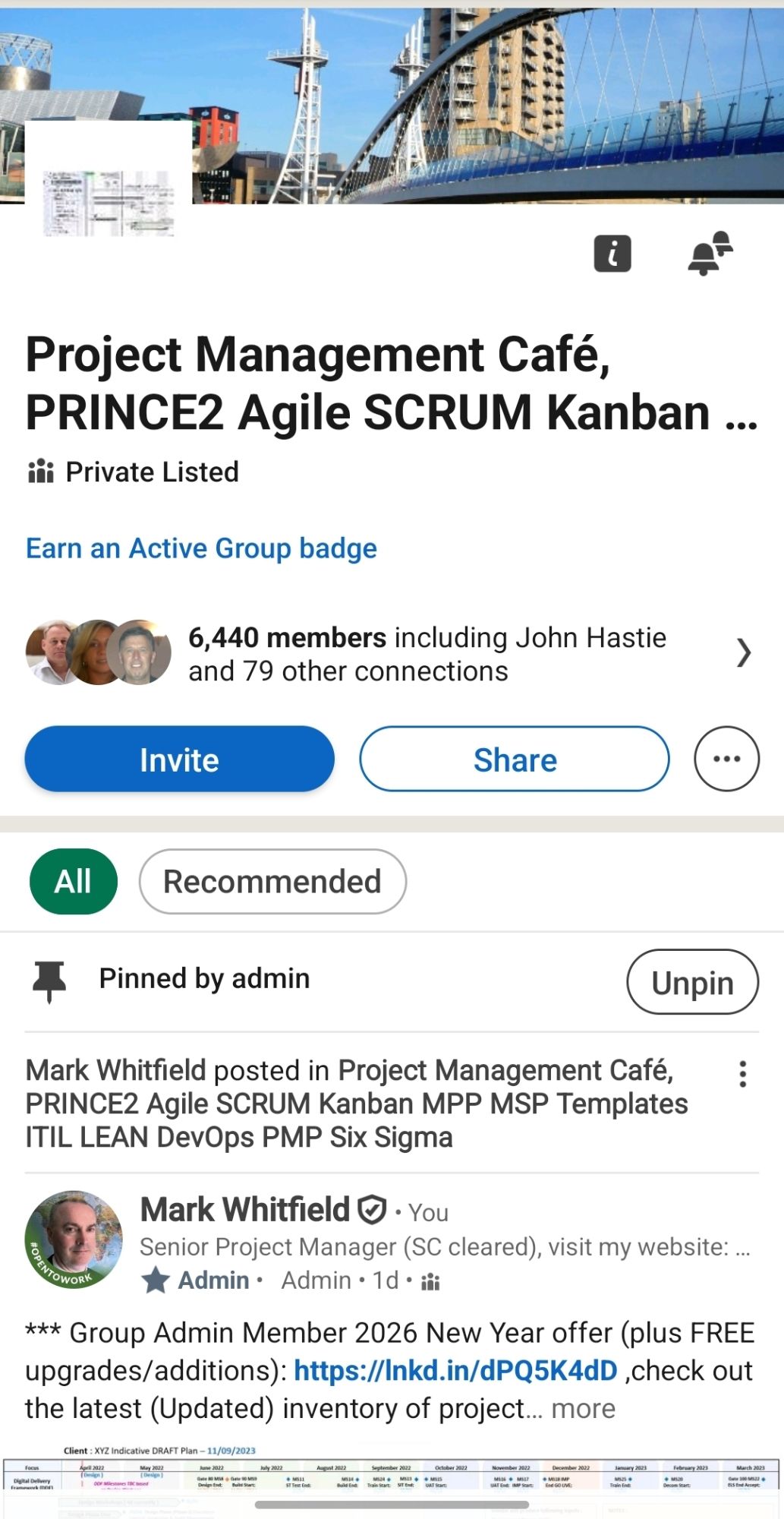Project Management LinkedIn Group – PROject Templates