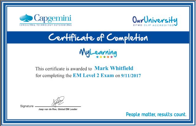 November 2017 – Advanced Engagement Management Course – Level 2 Exam 