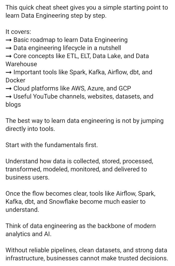 Data Engineering : Step by Step Summary