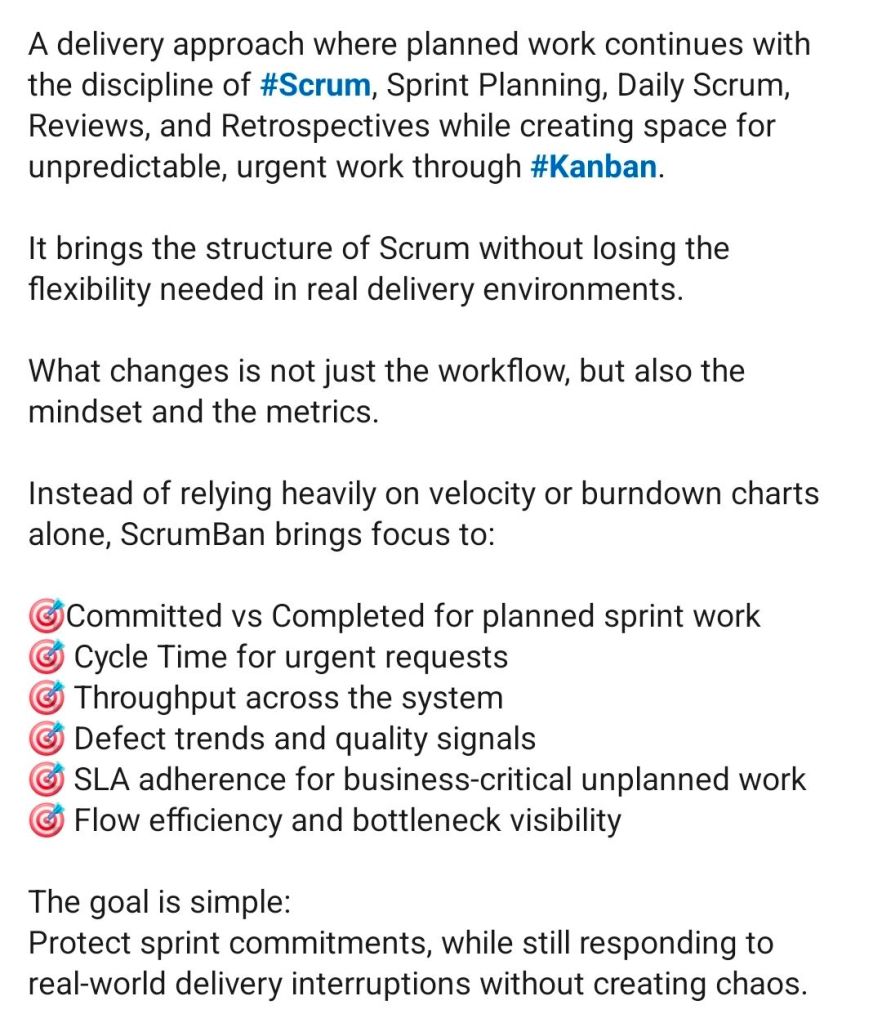 ScrumBan Structure of Scrum Flow from Kanban