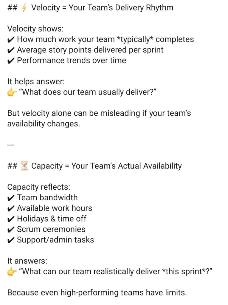 Agile Scrum Velocity and Capacity 2