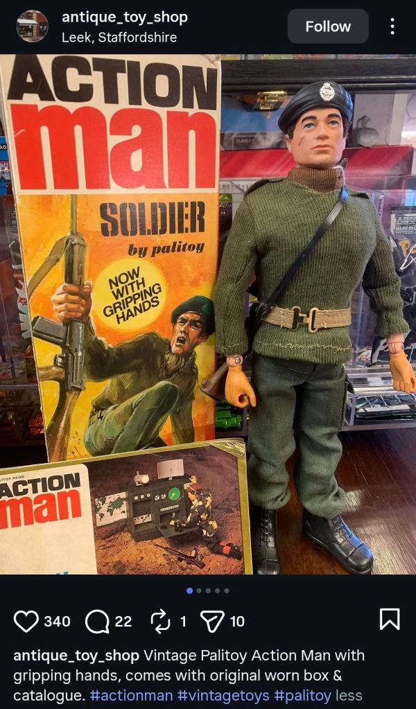 Action Man Soldier by parity, with gripping hands, 1970s