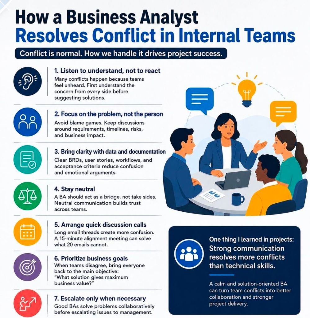 Business Analyst, Resolving Conflict in Internal Teams