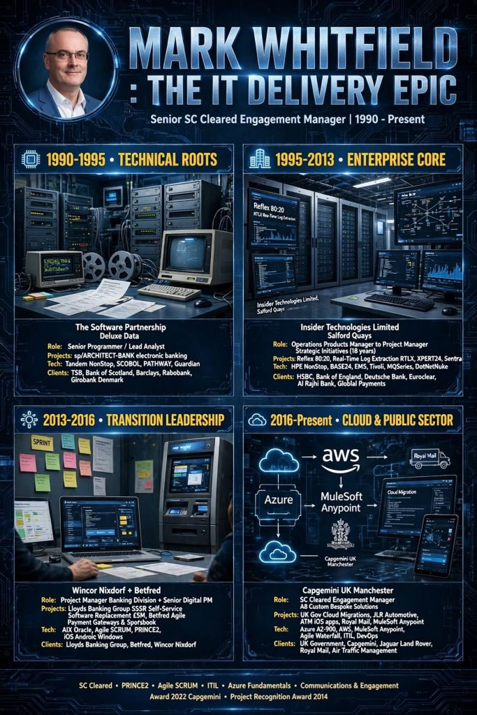 Mark Whitfield Career Summary Timeline from Mainframes to Cloud