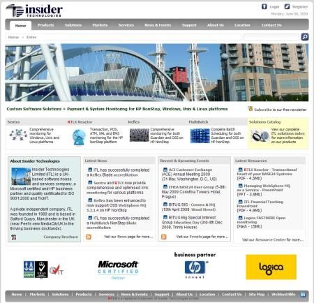 Insider Technologies Limited, ITL, website in 2009