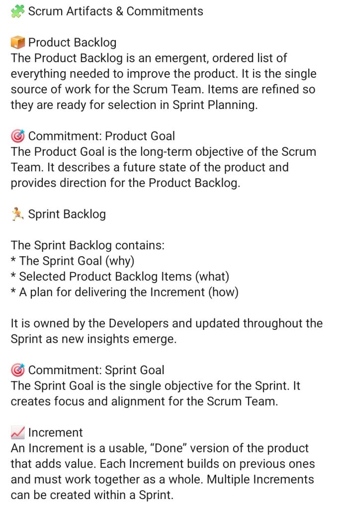 Scrum Artifacts & Commitments