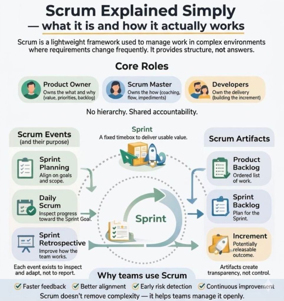 1. Agile Scrum Explained Simply - what it is and how it actually works