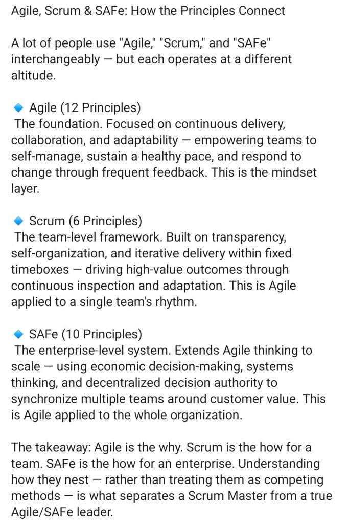 2. Agile, Scrum and SAFe - How the Principles Connect