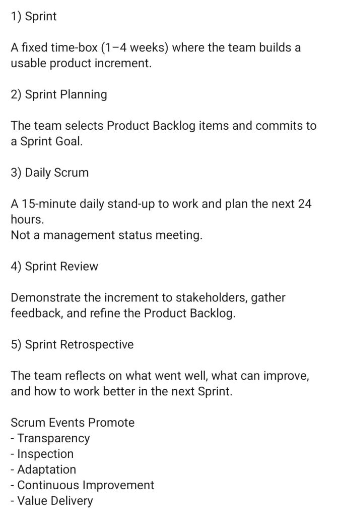 2. Agile Scrum Five Events