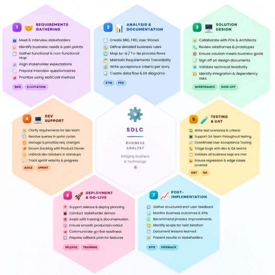 Business Analyst BA Responsibilities Across Software Development Lifecycle SDLC