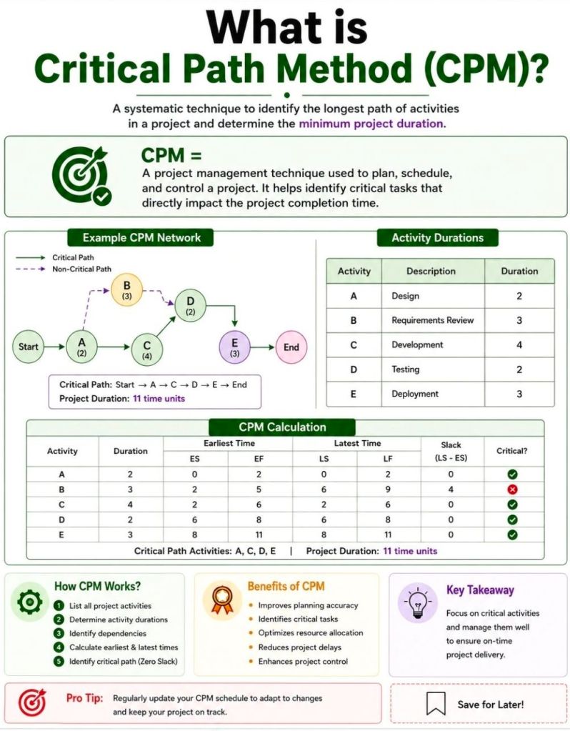 Critical Path Method CPM in Project Management