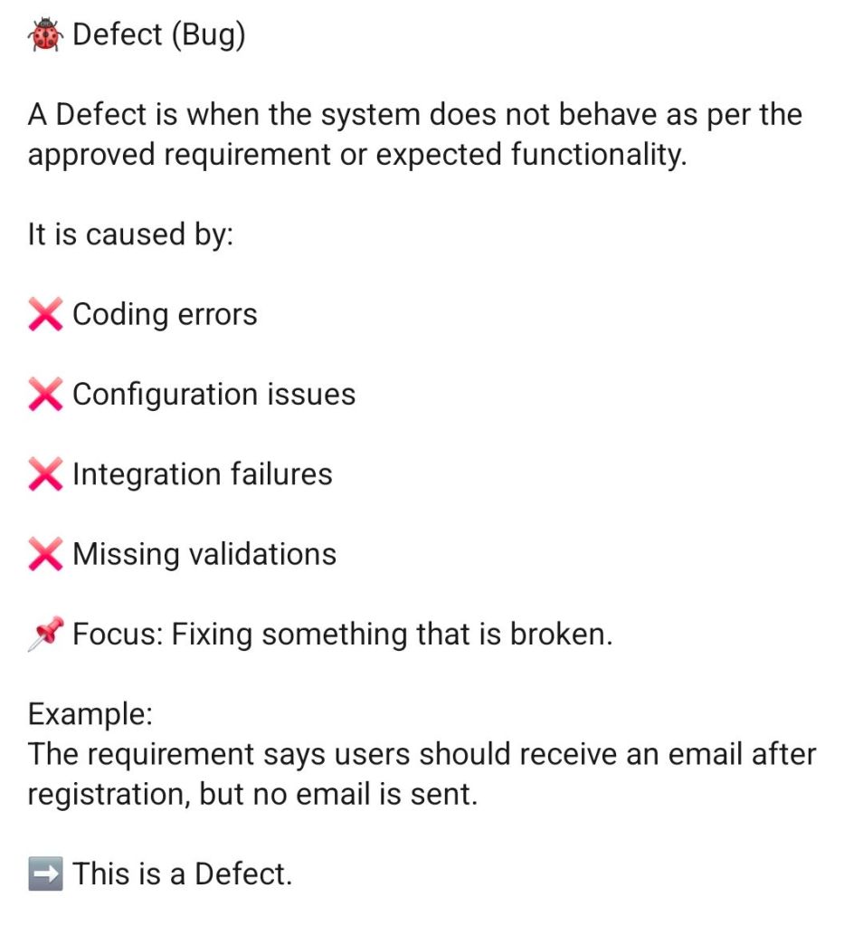 2. Change Request vs Defect