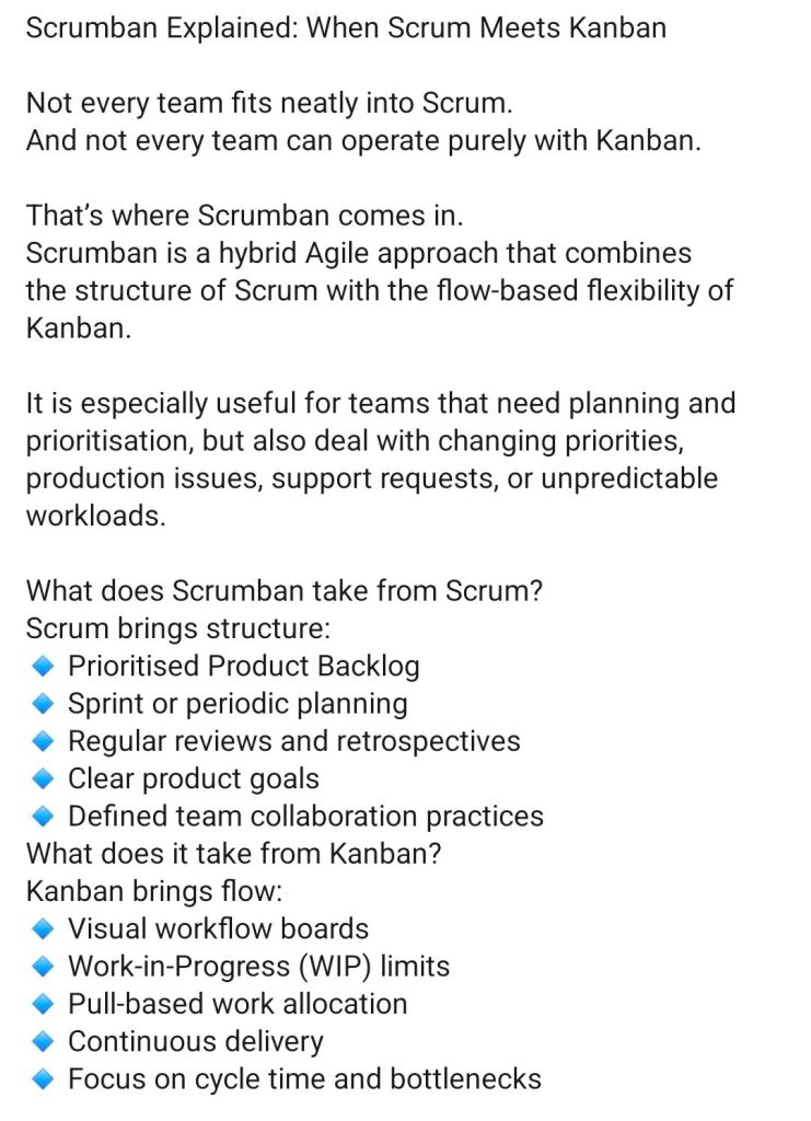 2. Scrumban explained, when Agile Scrum meets Kanban