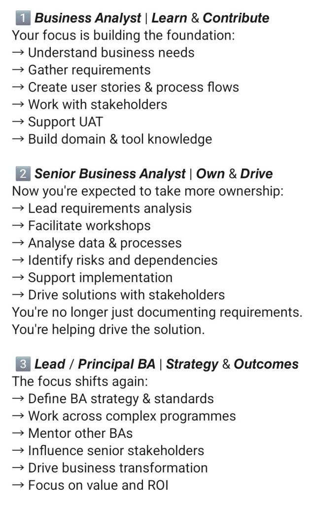 2. Business Analyst BA Levels and Responsibilities