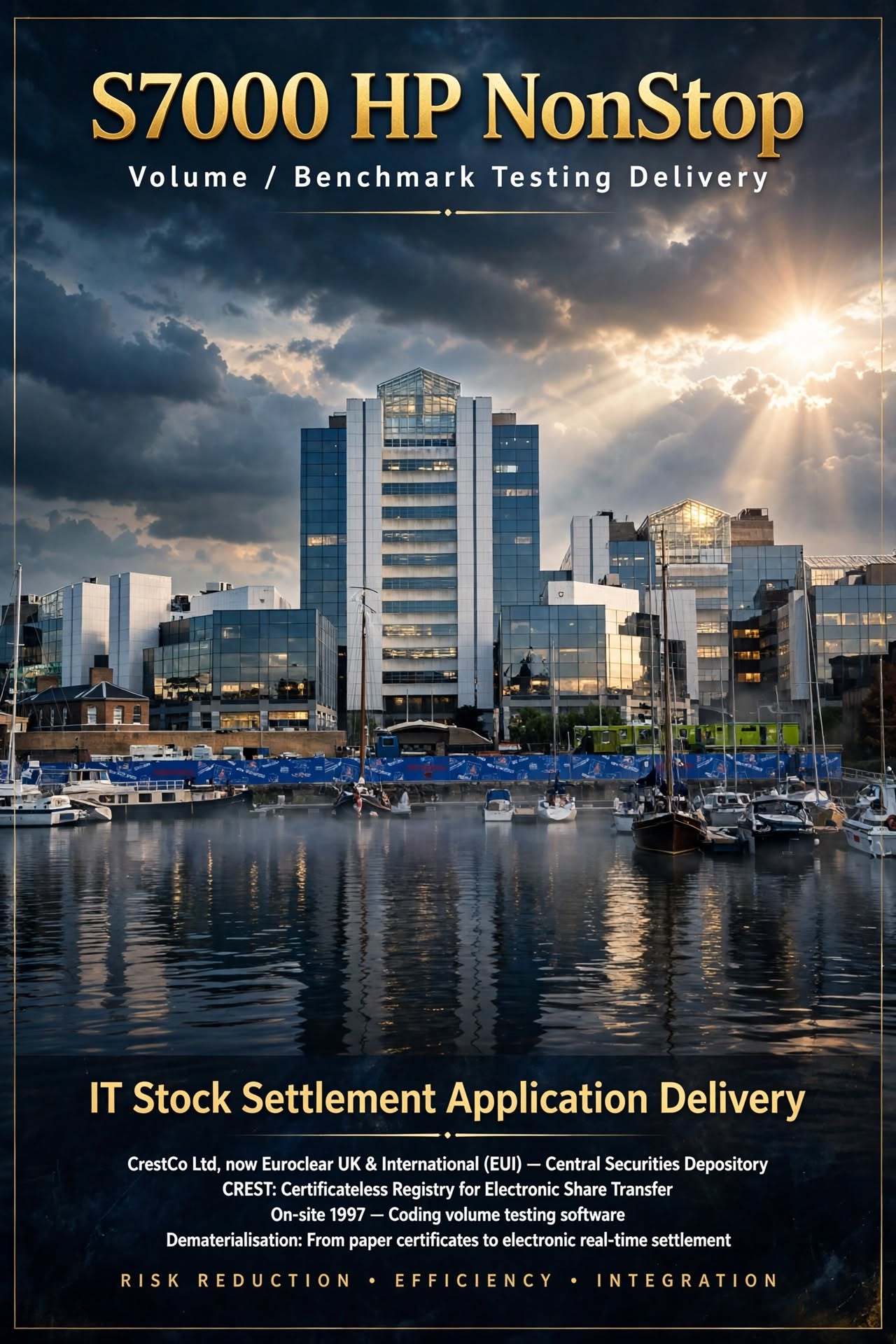 Euroclear CrestCo HPE NonStop Tandem testing ServerNet Mark Whitfield