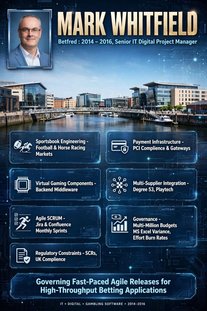 Mark Whitfield - Betfred, Senior IT Digital Project Manager 2014 thru 2016