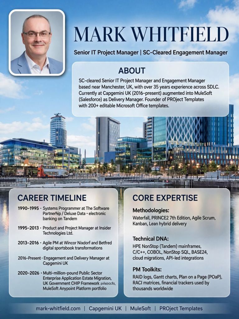 Mark Whitfield Senior IT Project Manager Agile, PRINCE2 and Waterfall