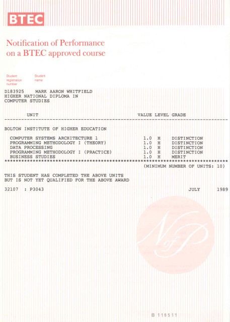 2. Mark Whitfield | Graduated in Computer Studies in 1990 | BIHE