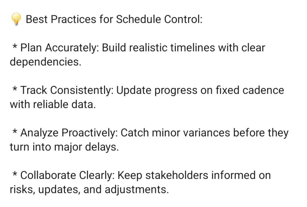 3. Project Schedule, what should be tracked?