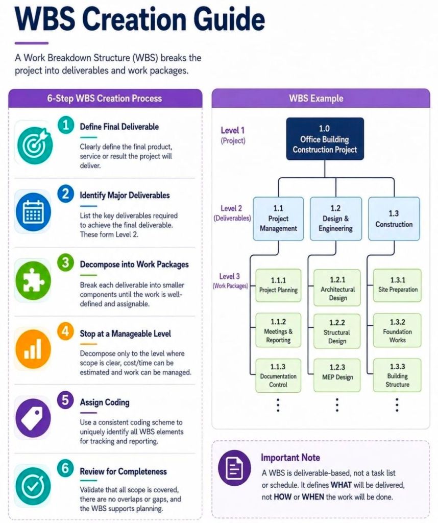 Work Breakdown Structure WBS deliverables & work packages